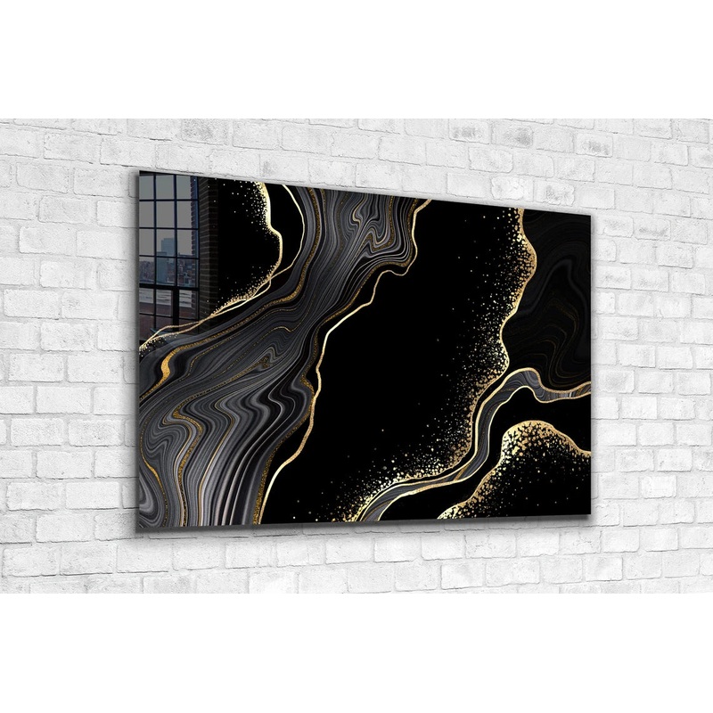 Gold Abstract Marble UV Direct Aluminum Print Australian Made Quality