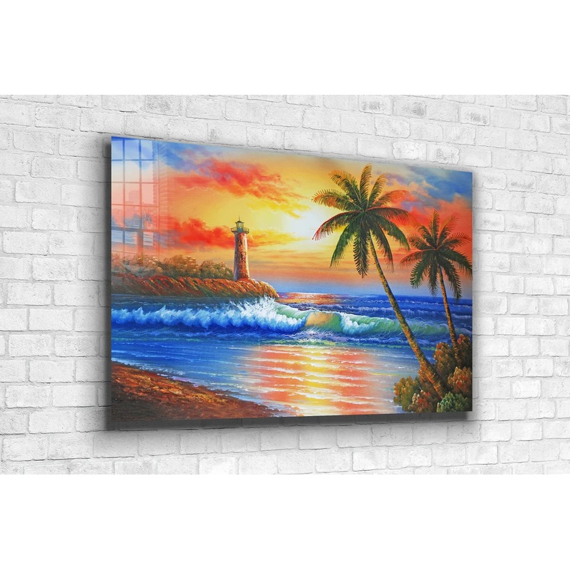 Lighthouse Sea Painting UV Direct Aluminum Print Australian Made Quality
