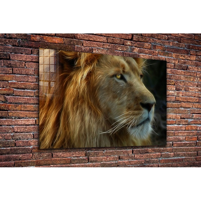 Lion Face Side View UV Direct Aluminum Print Australian Made Quality
