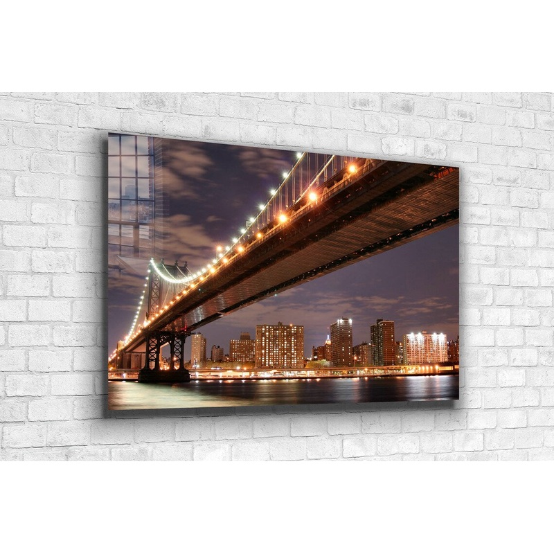 Night Bridge View UV Direct Aluminum Print Australian Made Quality