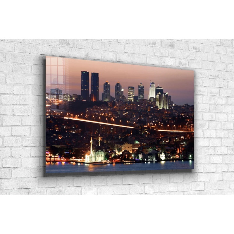 Night City Sea View UV Direct Aluminum Print Australian Made Quality