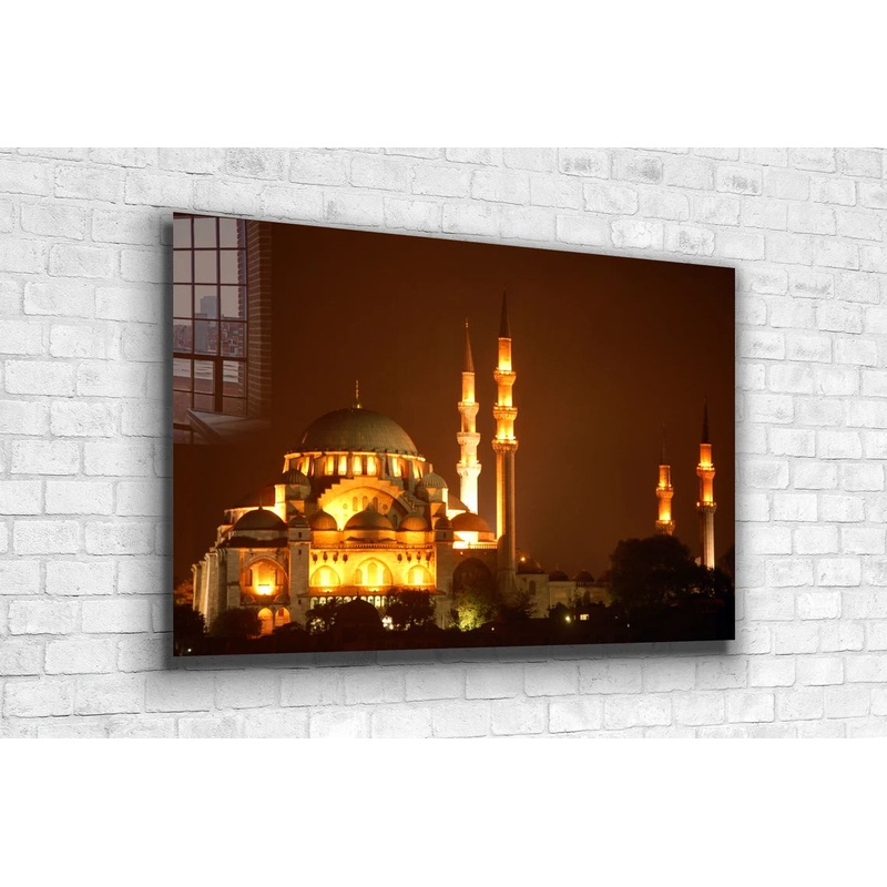 Night View of Mosque UV Direct Aluminum Print Australian Made Quality