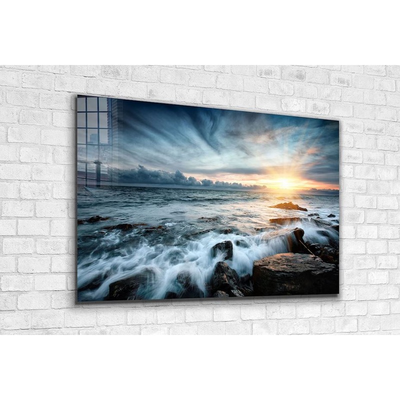 Ocean Sunset Beach UV Direct Aluminum Print Australian Made Quality