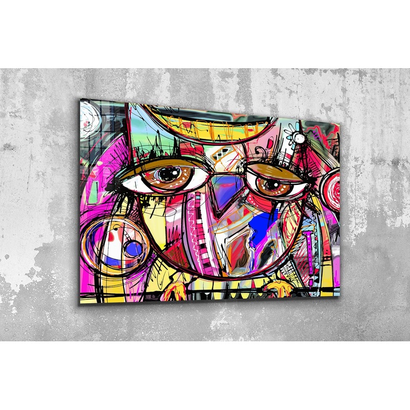 Owl Picasso Style Art UV Direct Aluminum Print Australian Made Quality