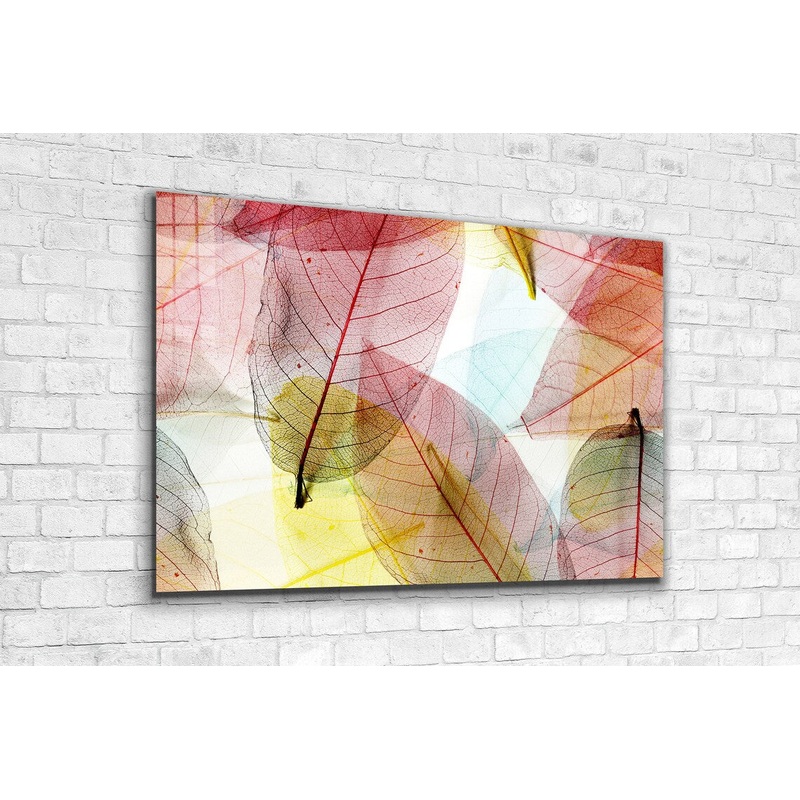 Pink Yellow Leaves View UV Direct Aluminum Print Australian Made Quality