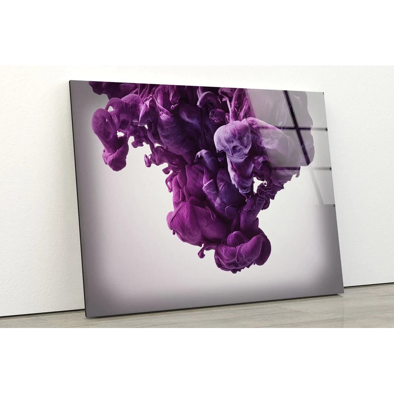 Purple Smoke Abstract UV Direct Aluminum Print Australian Made Quality