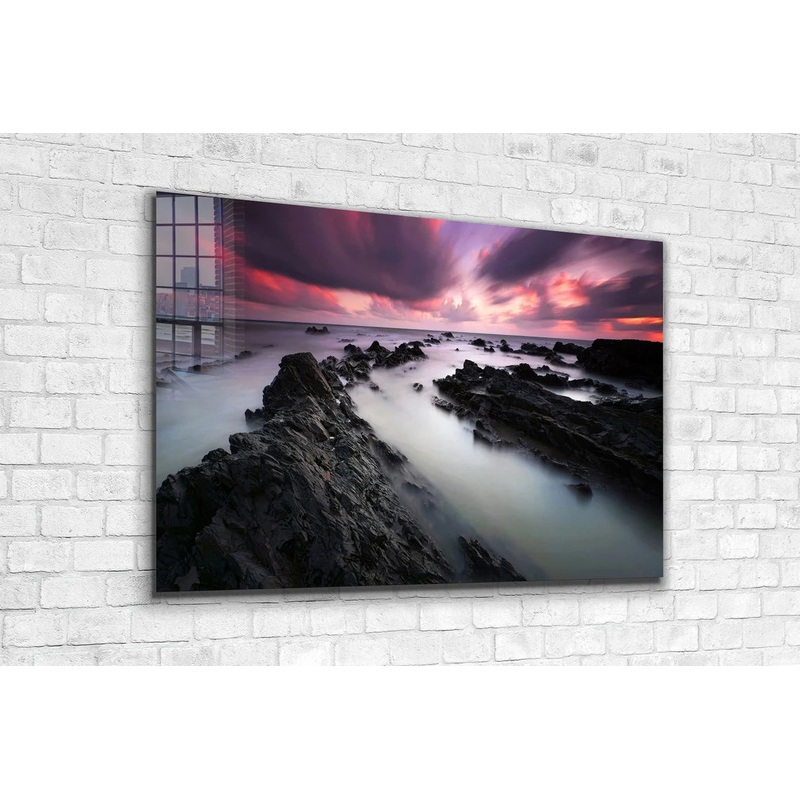 Rocks Beach in Mist UV Direct Aluminum Print Australian Made Quality