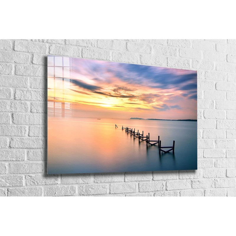 Seashore Pier Wreck UV Direct Aluminum Print Australian Made Quality