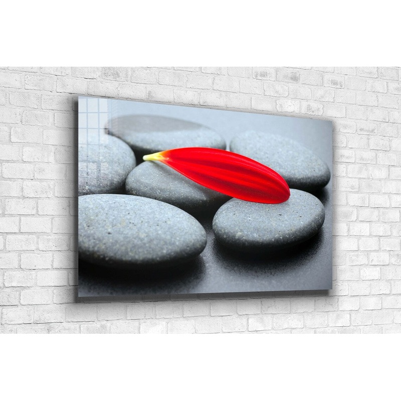 Stone Red Petal Floral UV Direct Aluminum Print Australian Made Quality