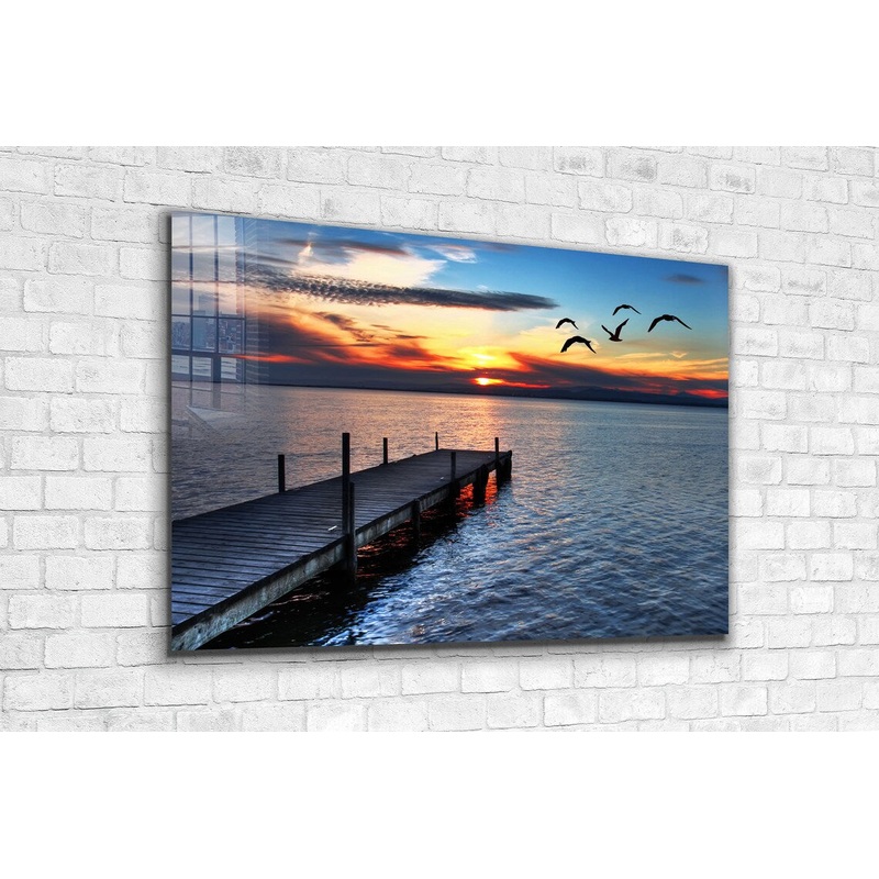 Sunset Sky at the Dock UV Direct Aluminum Print Australian Made Quality