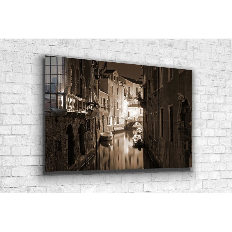 Vintage Italy Canal UV Direct Aluminum Print Australian Made Quality