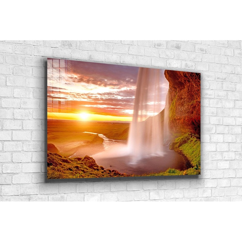 Waterfall & Mountains UV Direct Aluminum Print Australian Made Quality