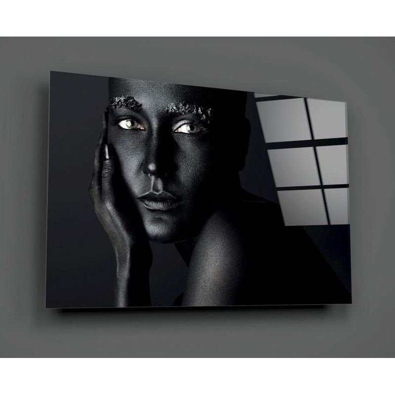 Woman in Black Closeup UV Direct Aluminum Print Australian Made Quality