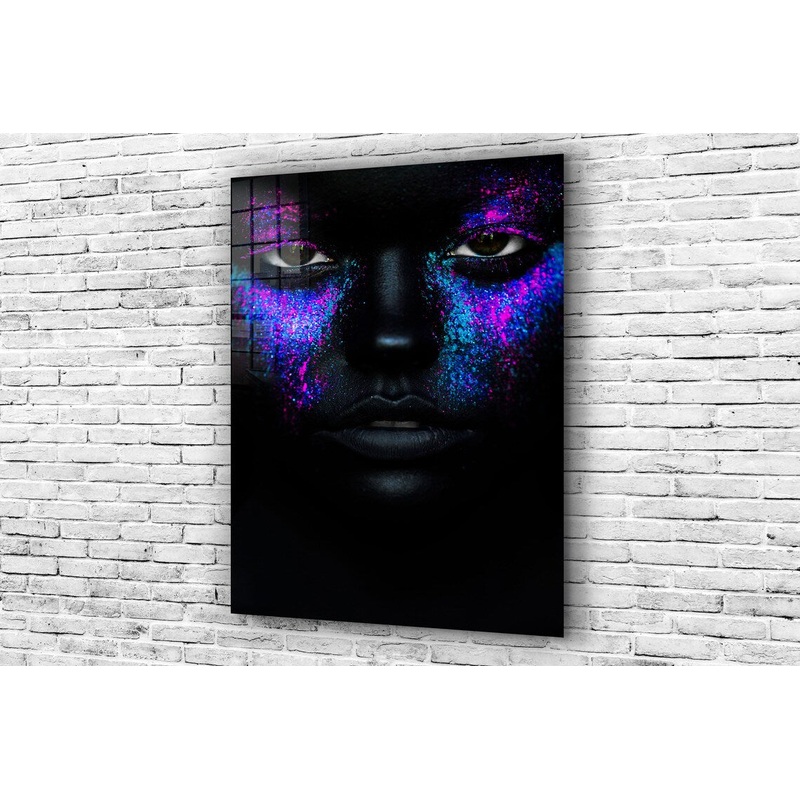 Woman in Blue Glitter UV Direct Aluminum Print Australian Made Quality