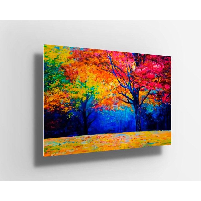 Autumn orange red yellow forest UV Direct Aluminum Print Australian Made Quality