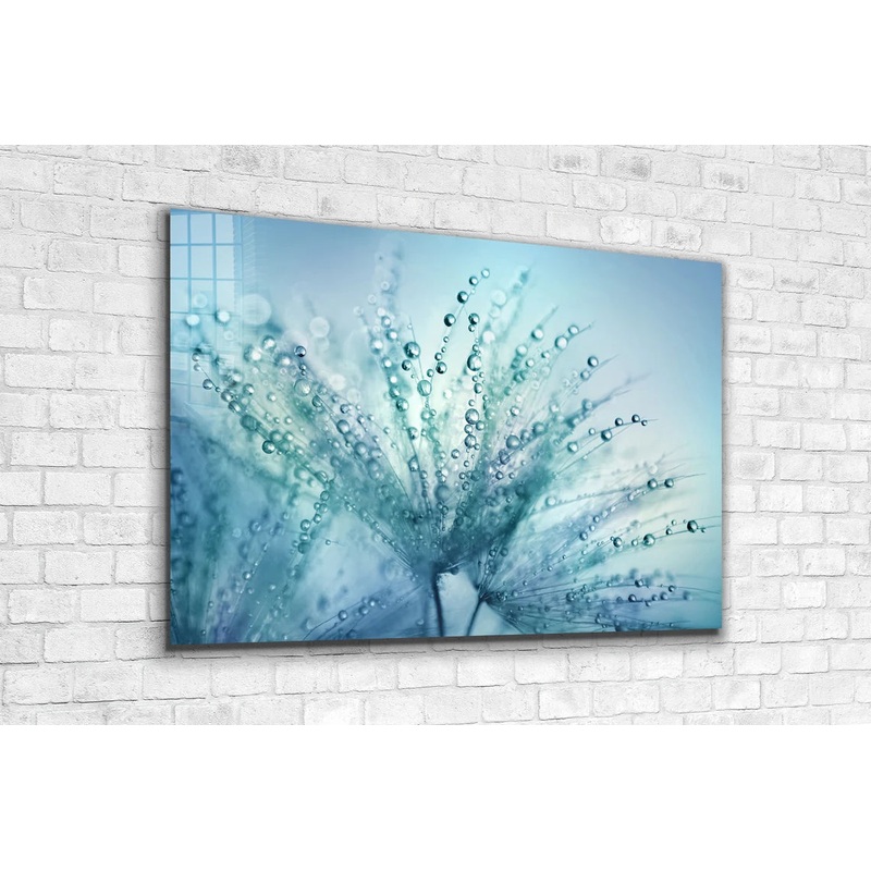 Blue Dandelion Droplet UV Direct Aluminum Print Australian Made Quality