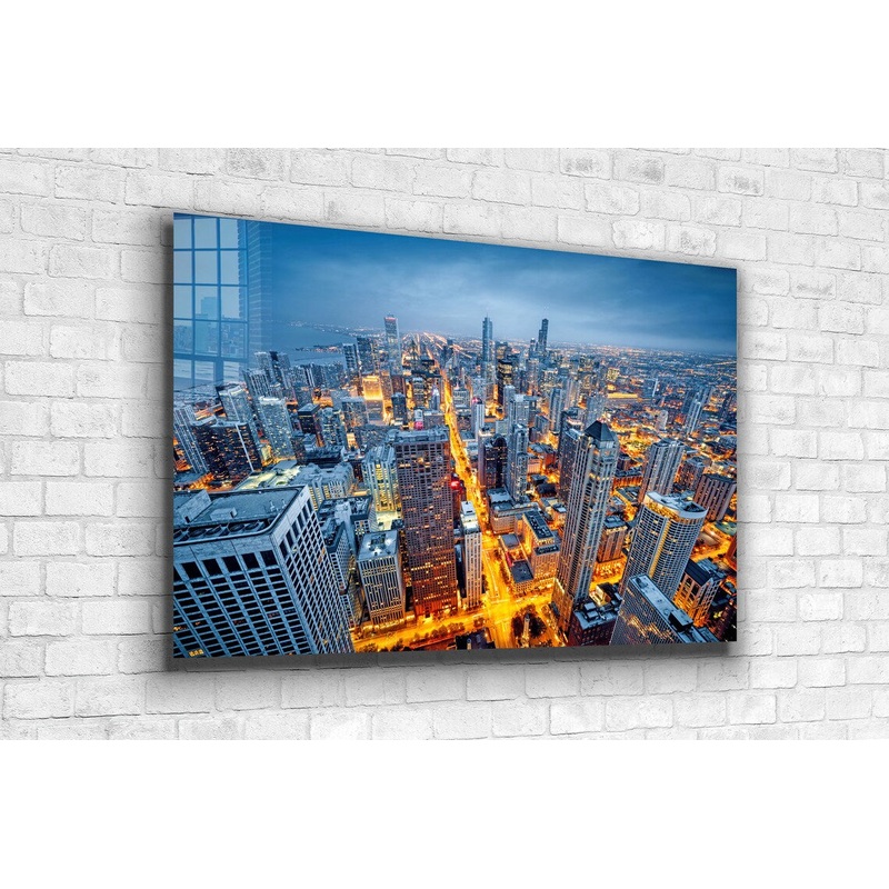 City Night Skyline UV Direct Aluminum Print Australian Made Quality