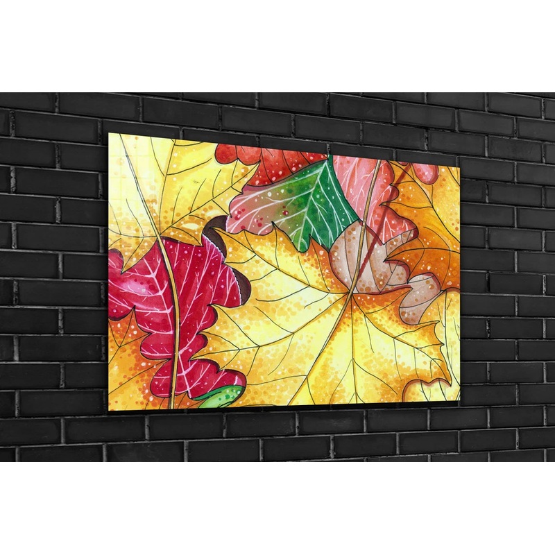 Colorful Autumn Leaves UV Direct Aluminum Print Australian Made Quality