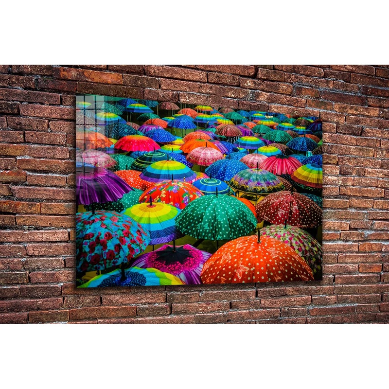 Colorful Umbrellas UV Direct Aluminum Print Australian Made Quality