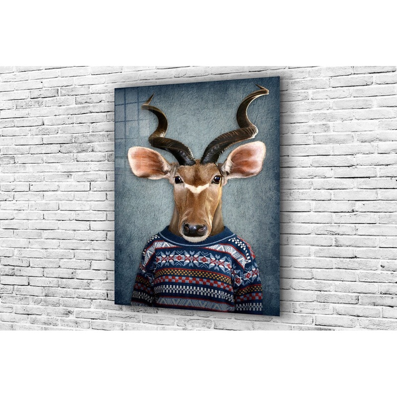 Deer head Abstract Art UV Direct Aluminum Print Australian Made Quality