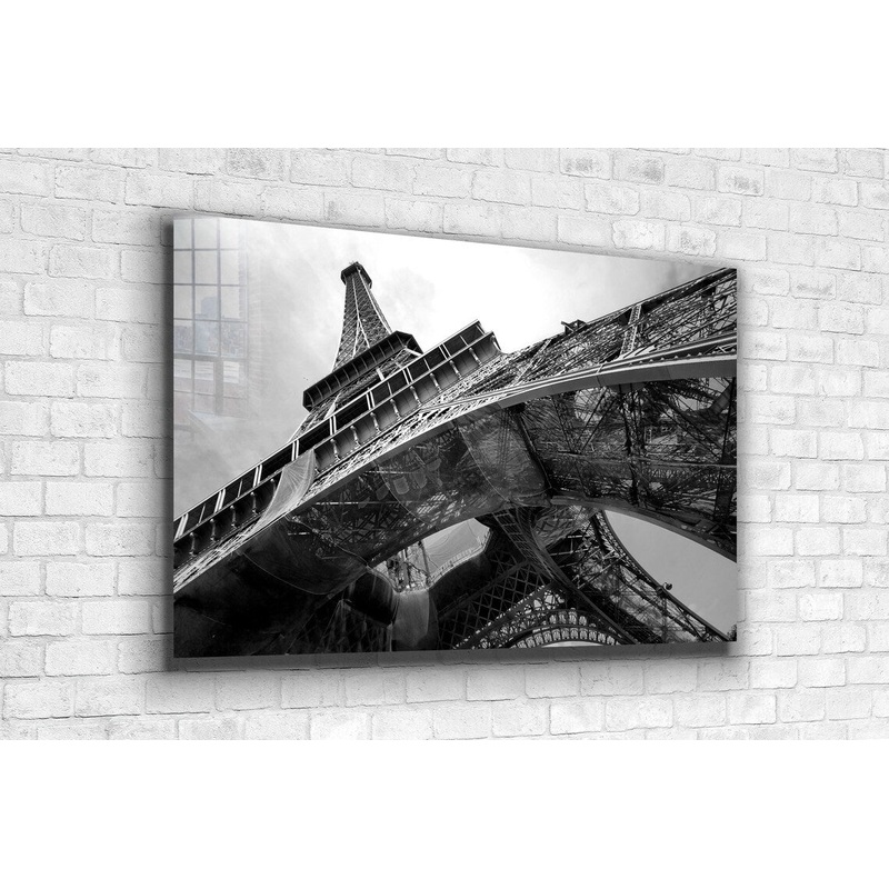 Eiffel Tower B&W View UV Direct Aluminum Print Australian Made Quality