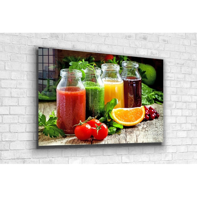 Fruits Juices on Table UV Direct Aluminum Print Australian Made Quality