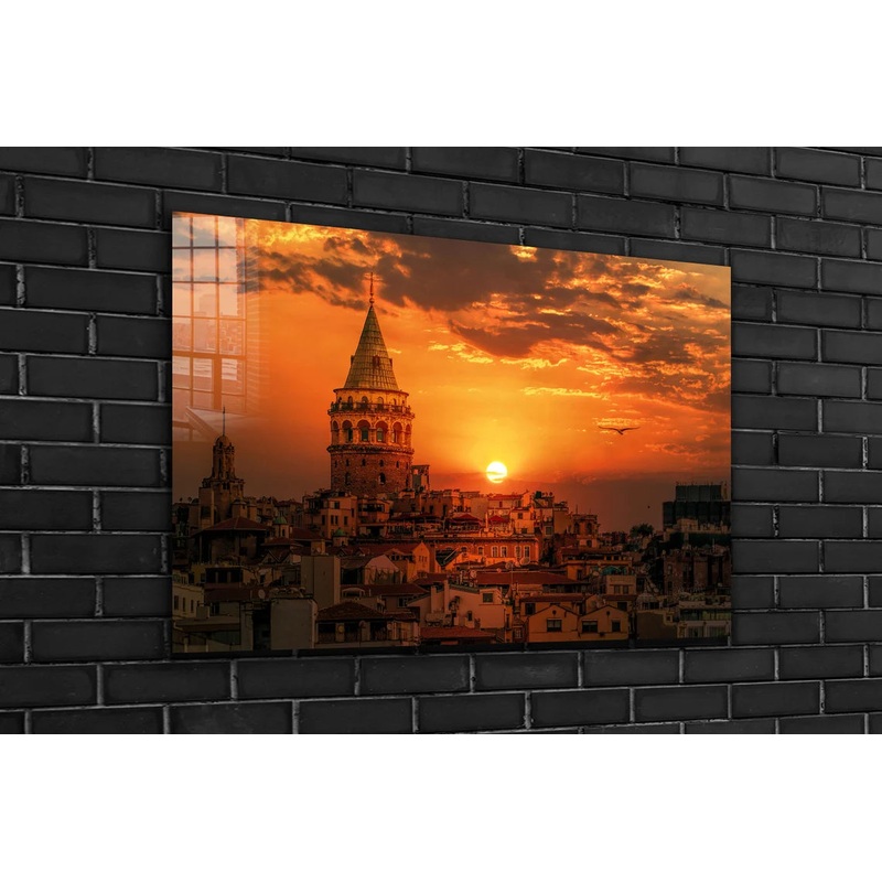 Galata Towe Sunset Sky UV Direct Aluminum Print Australian Made Quality