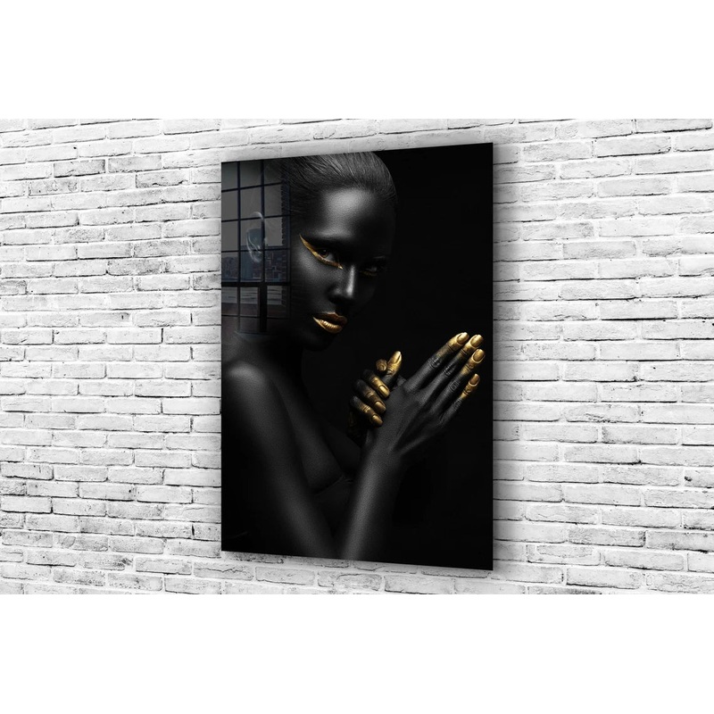 Gold Woman Abstract UV Direct Aluminum Print Australian Made Quality