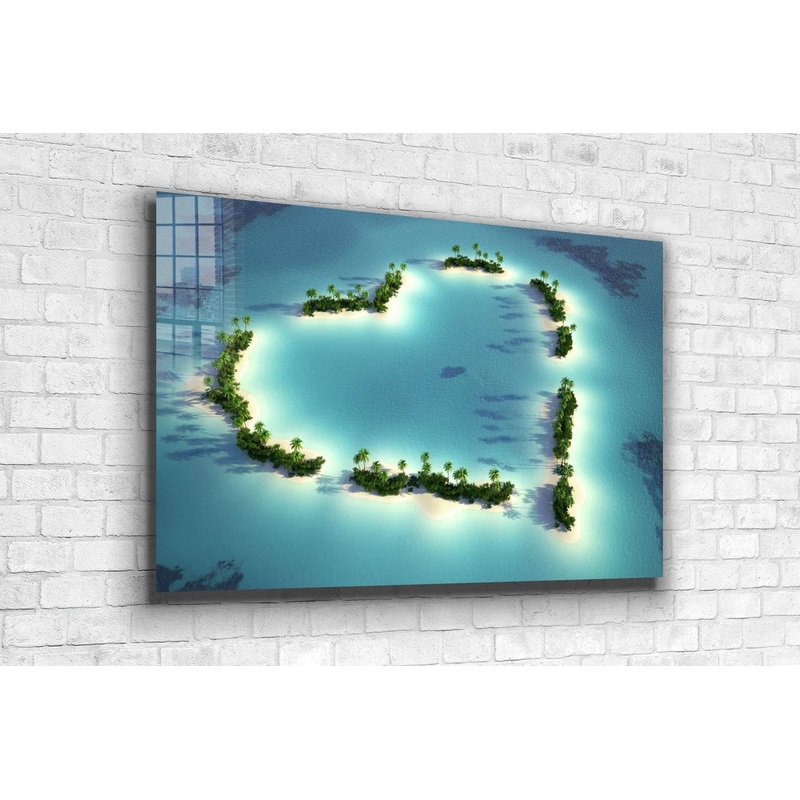 Heart Shape Island UV Direct Aluminum Print Australian Made Quality