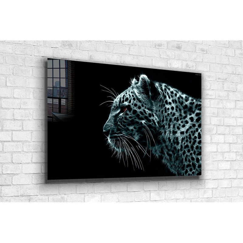 Leopard Side B&W View UV Direct Aluminum Print Australian Made Quality
