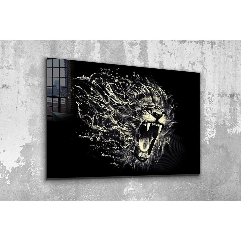 Lion Roaring Abstract UV Direct Aluminum Print Australian Made Quality