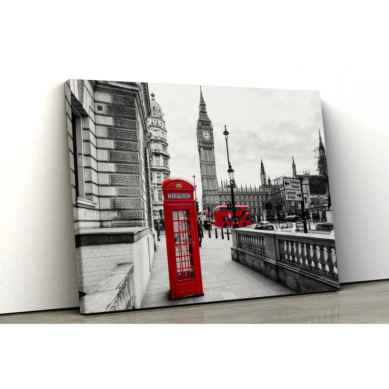 London black white and red UV Direct Aluminum Print Australian Made Quality
