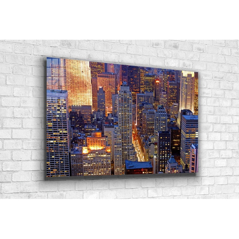 Night Cityscape View UV Direct Aluminum Print Australian Made Quality