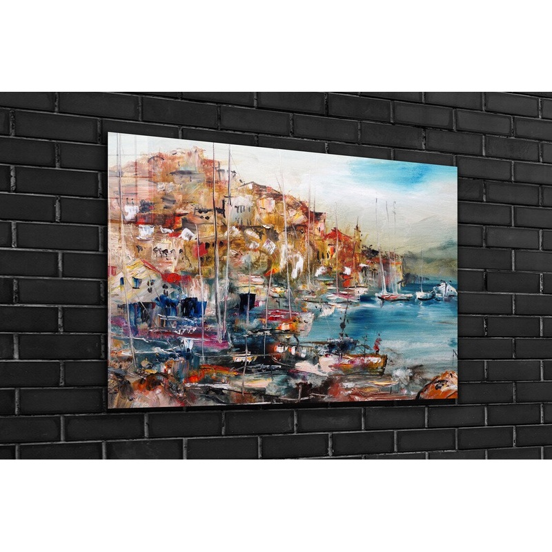 Old City Oil Painting UV Direct Aluminum Print Australian Made Quality