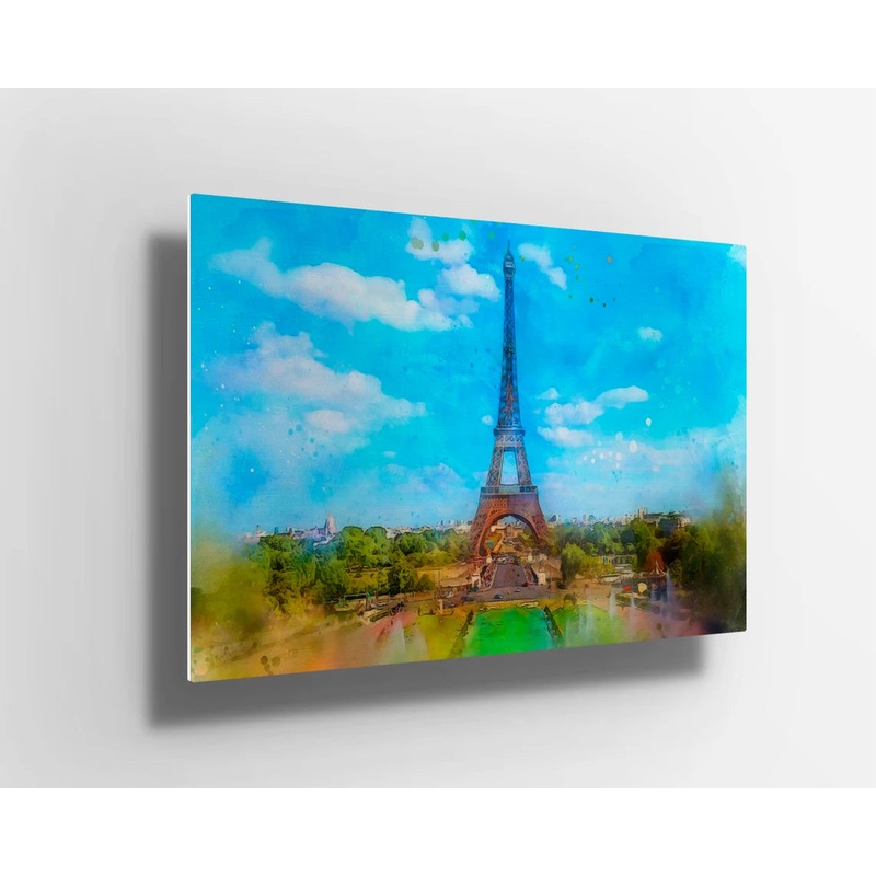Paris France Water color UV Direct Aluminum Print Australian Made Quality