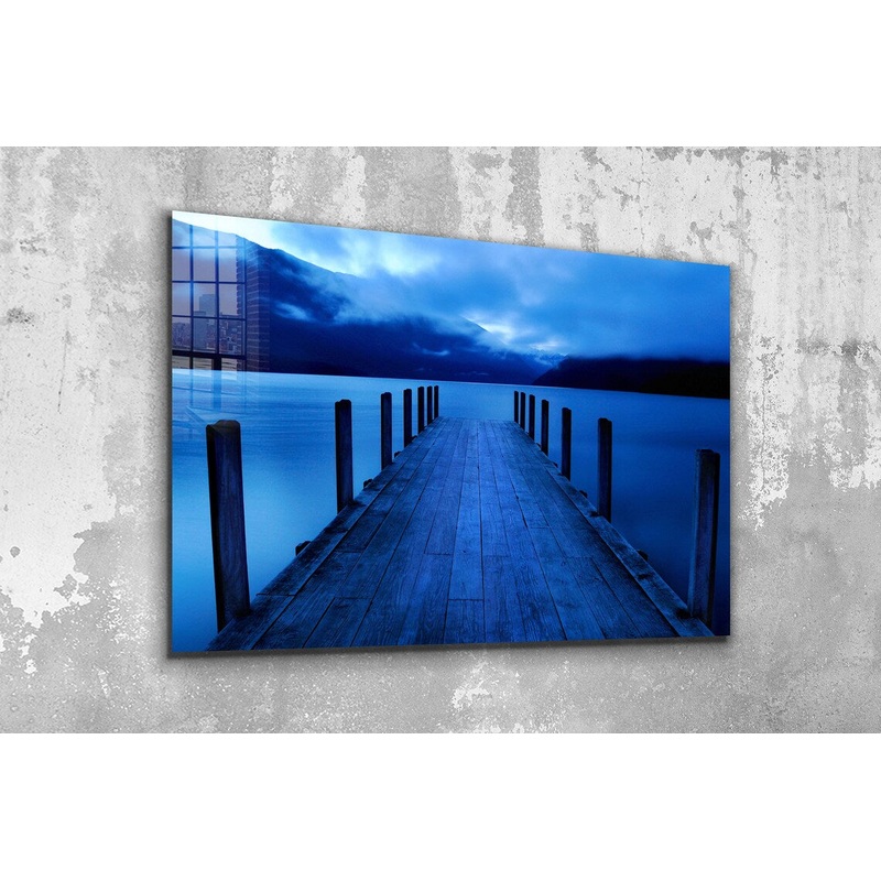 Pier Blue Lake Sky UV Direct Aluminum Print Australian Made Quality