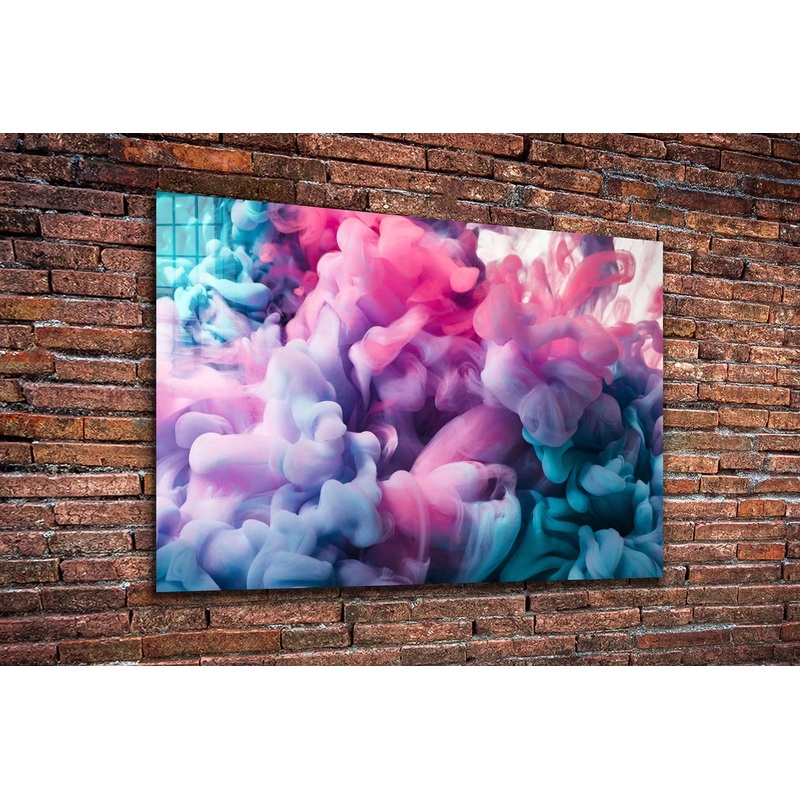Pink Green Abstract UV Direct Aluminum Print Australian Made Quality
