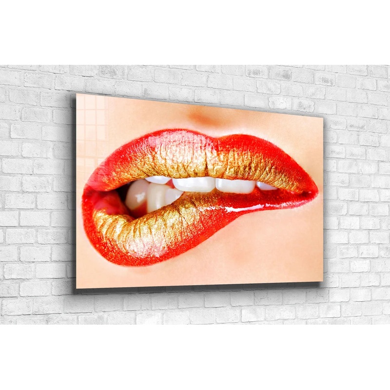 Provocative Red Lips UV Direct Aluminum Print Australian Made Quality