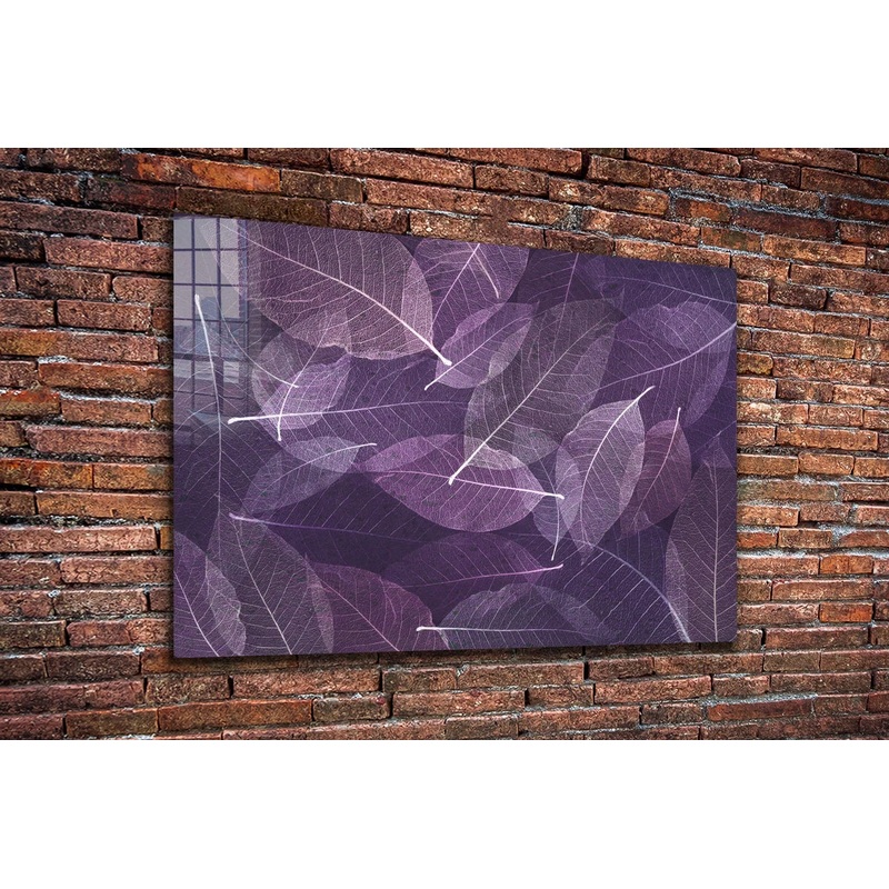 Purple Leaves Abstract UV Direct Aluminum Print Australian Made Quality