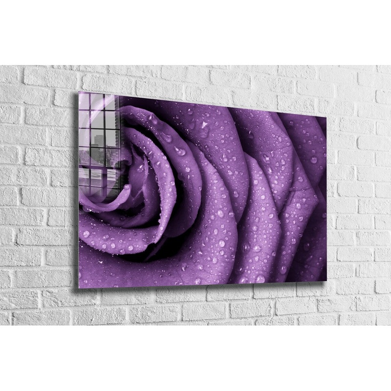 Purple Rose Droplet UV Direct Aluminum Print Australian Made Quality