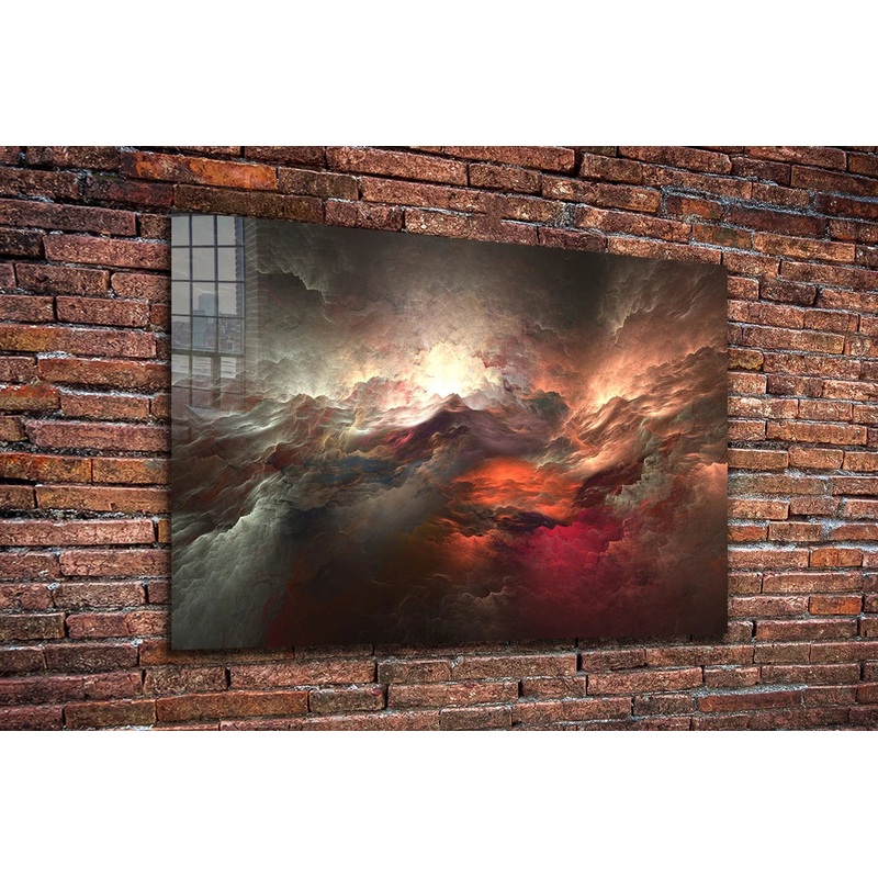 Red Abstract Clouds UV Direct Aluminum Print Australian Made Quality