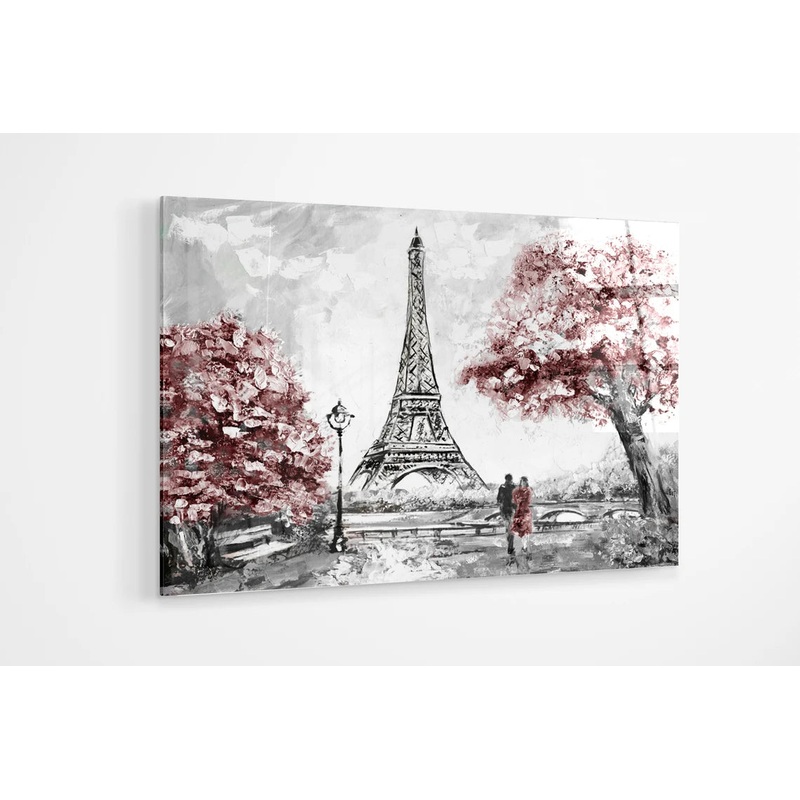 Red black and white Paris Oil Painting UV Direct Aluminum Print Australian Made Quality