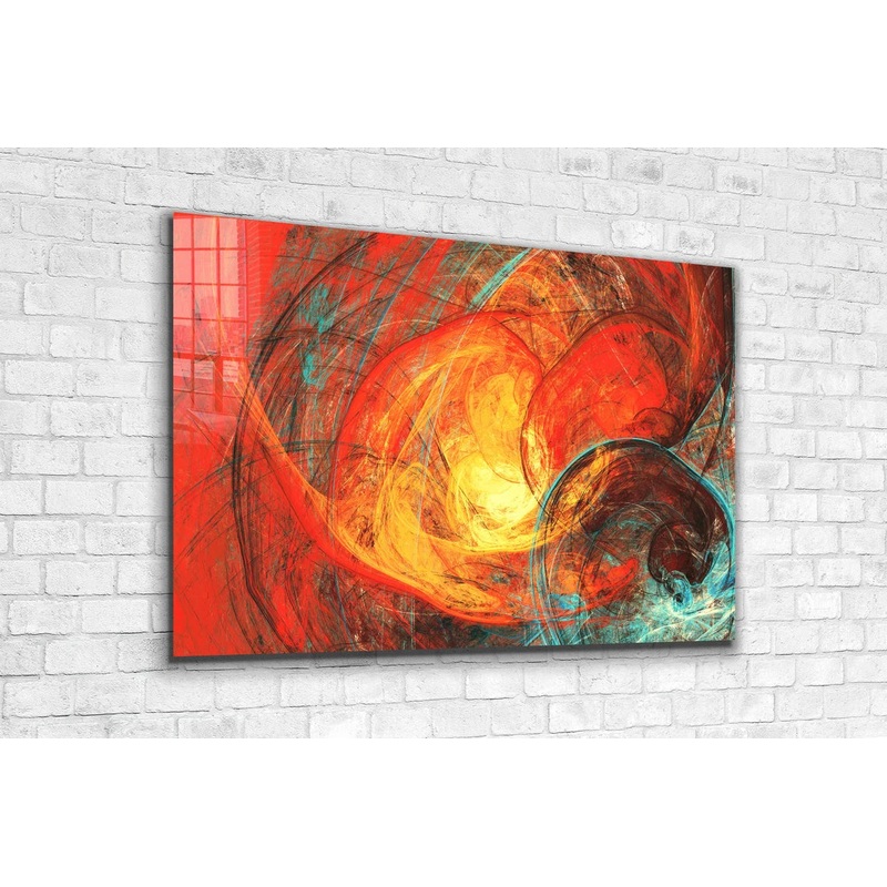 Red Orange Abstract UV Direct Aluminum Print Australian Made Quality