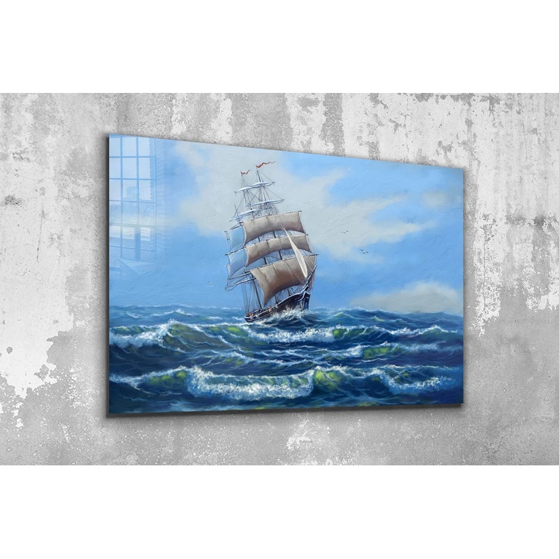 Sail Ship Painting UV Direct Aluminum Print Australian Made Quality