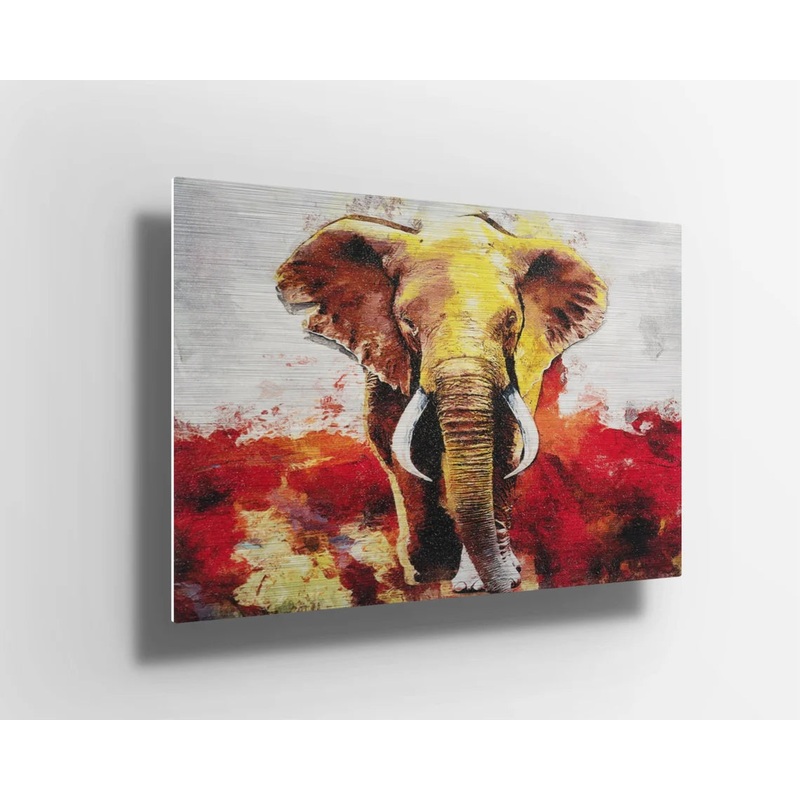 Water Color Elephant UV Direct Aluminum Print Australian Made Quality