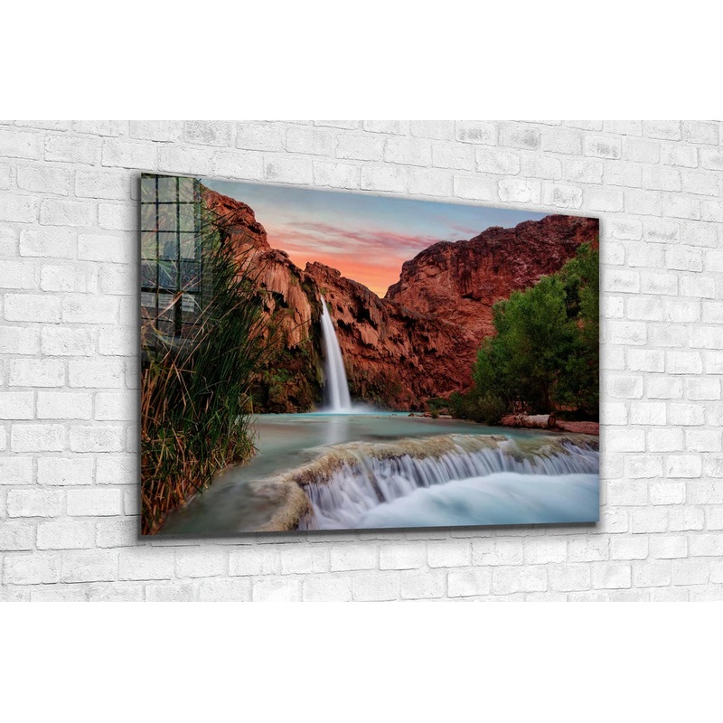 Waterfall Rocks Scenery UV Direct Aluminum Print Australian Made Quality
