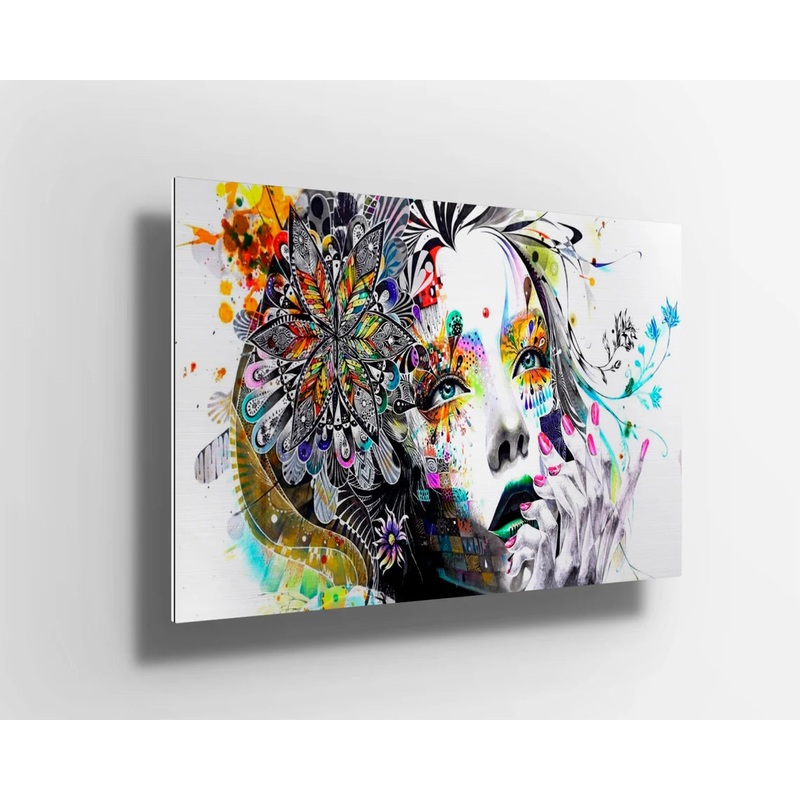 Woman face oil painting UV Direct Aluminum Print Australian Made Quality