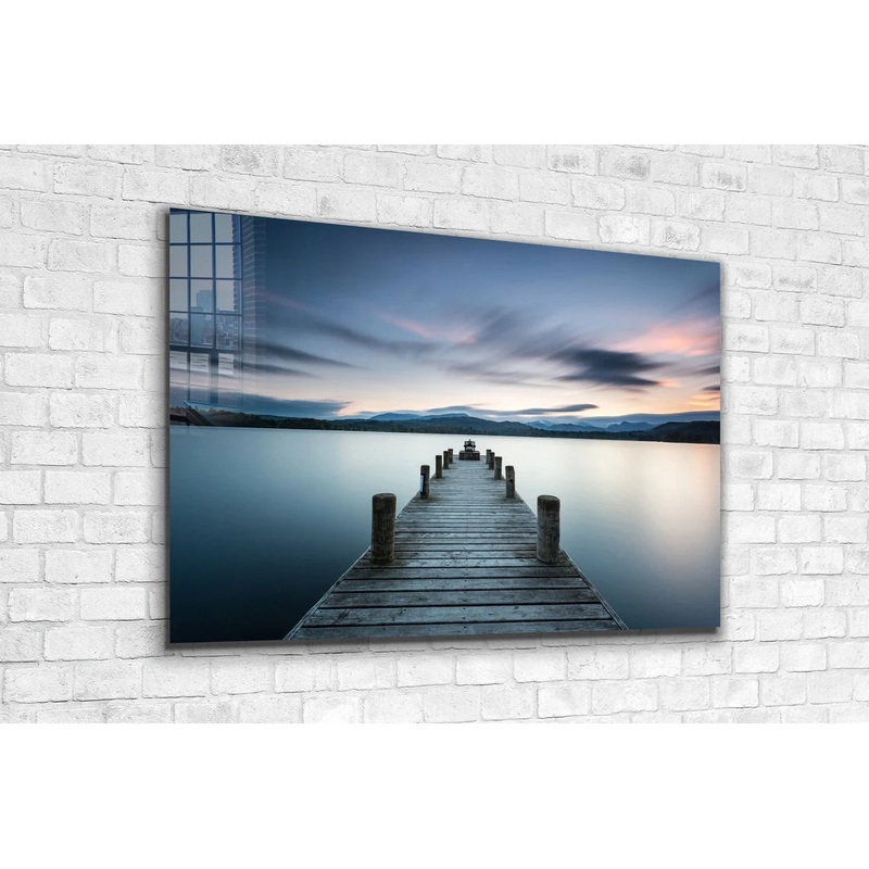 Wooden Pier & Lake UV Direct Aluminum Print Australian Made Quality