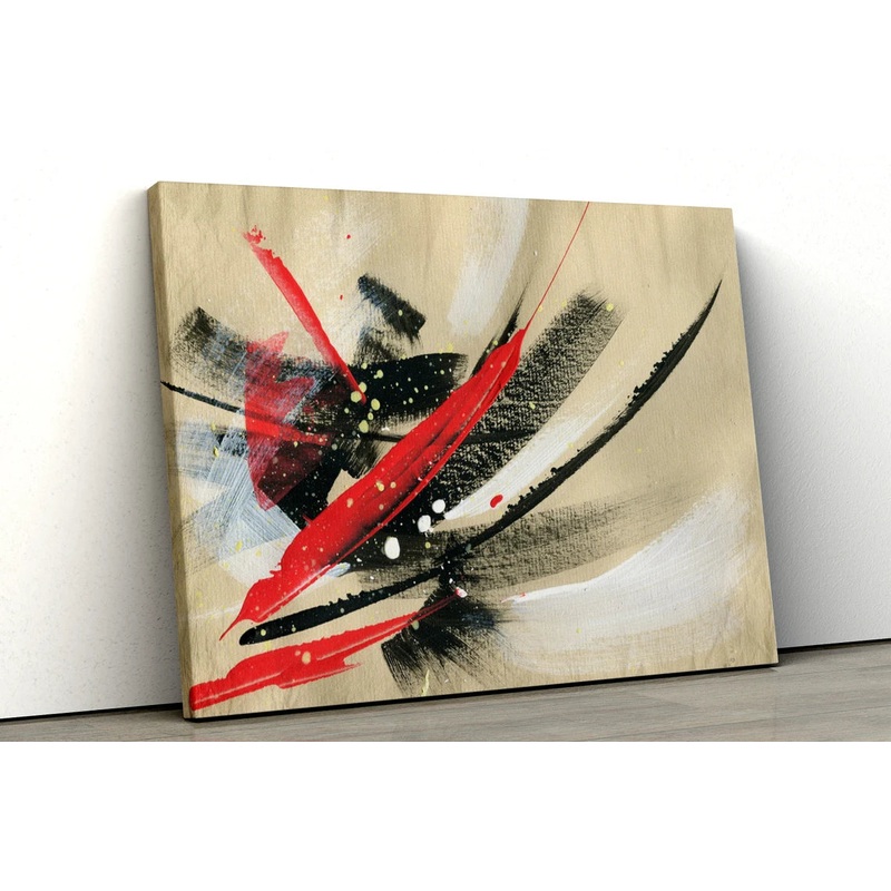 Abstract red black streaks painting UV Direct Aluminum Print Australian Made Quality