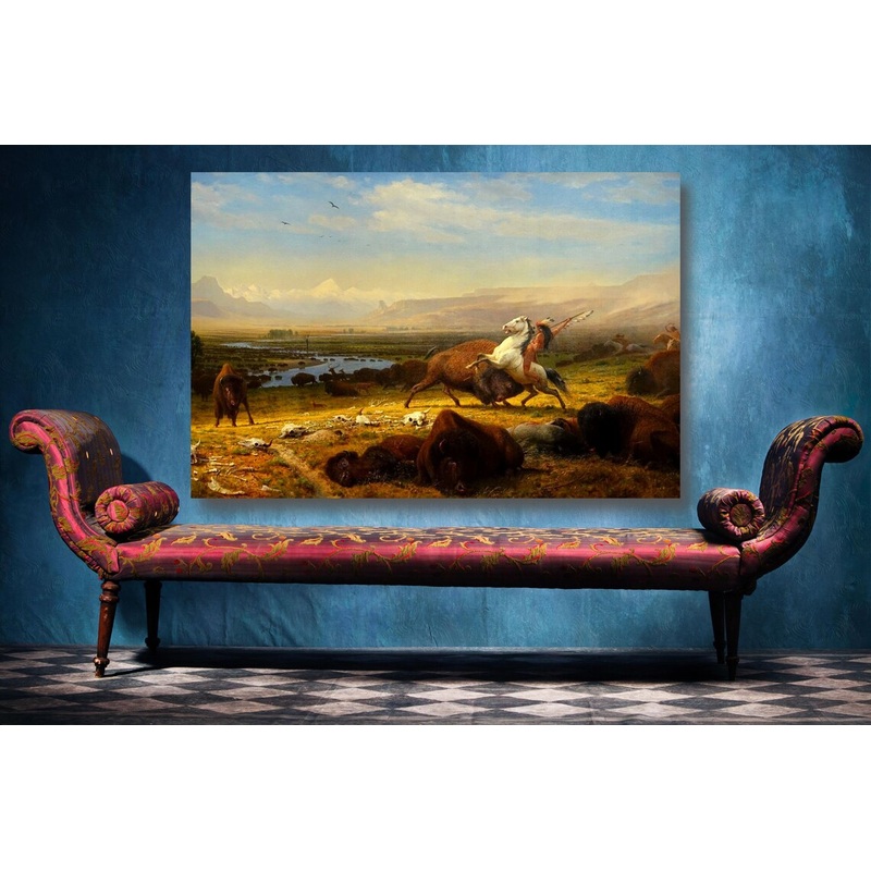 Albert Bierstadt, The Last Of The Buffalo UV Direct Aluminum Print Australian Made Quality